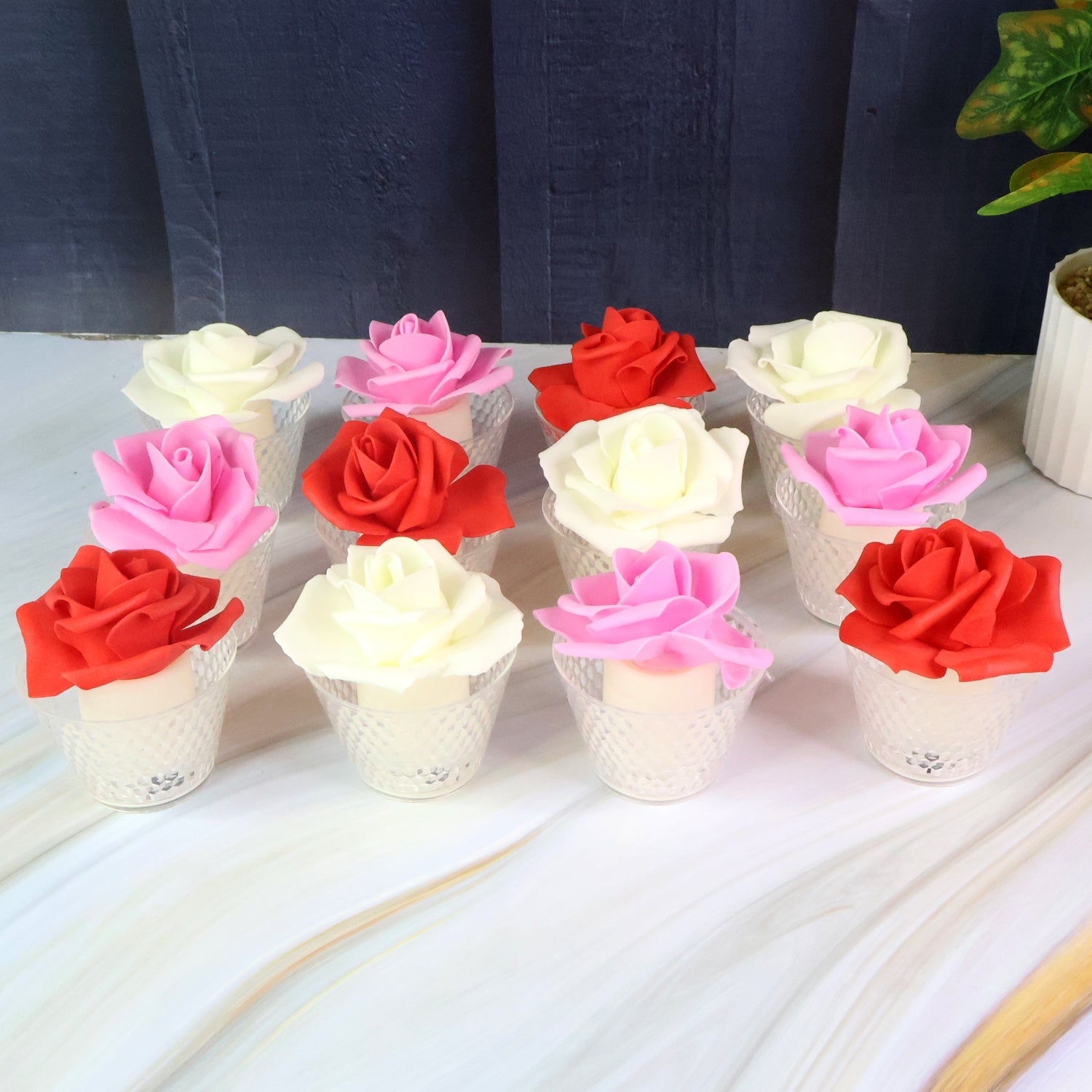 Rose Shaped Decorative Flameless LED Candles (12 Pc) Rose Shaped Decorative Flameless LED Candles (12 Pc)